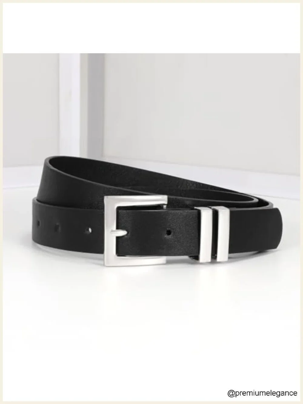 Women's Faux Leather Belt Square Buckle Waist Belt